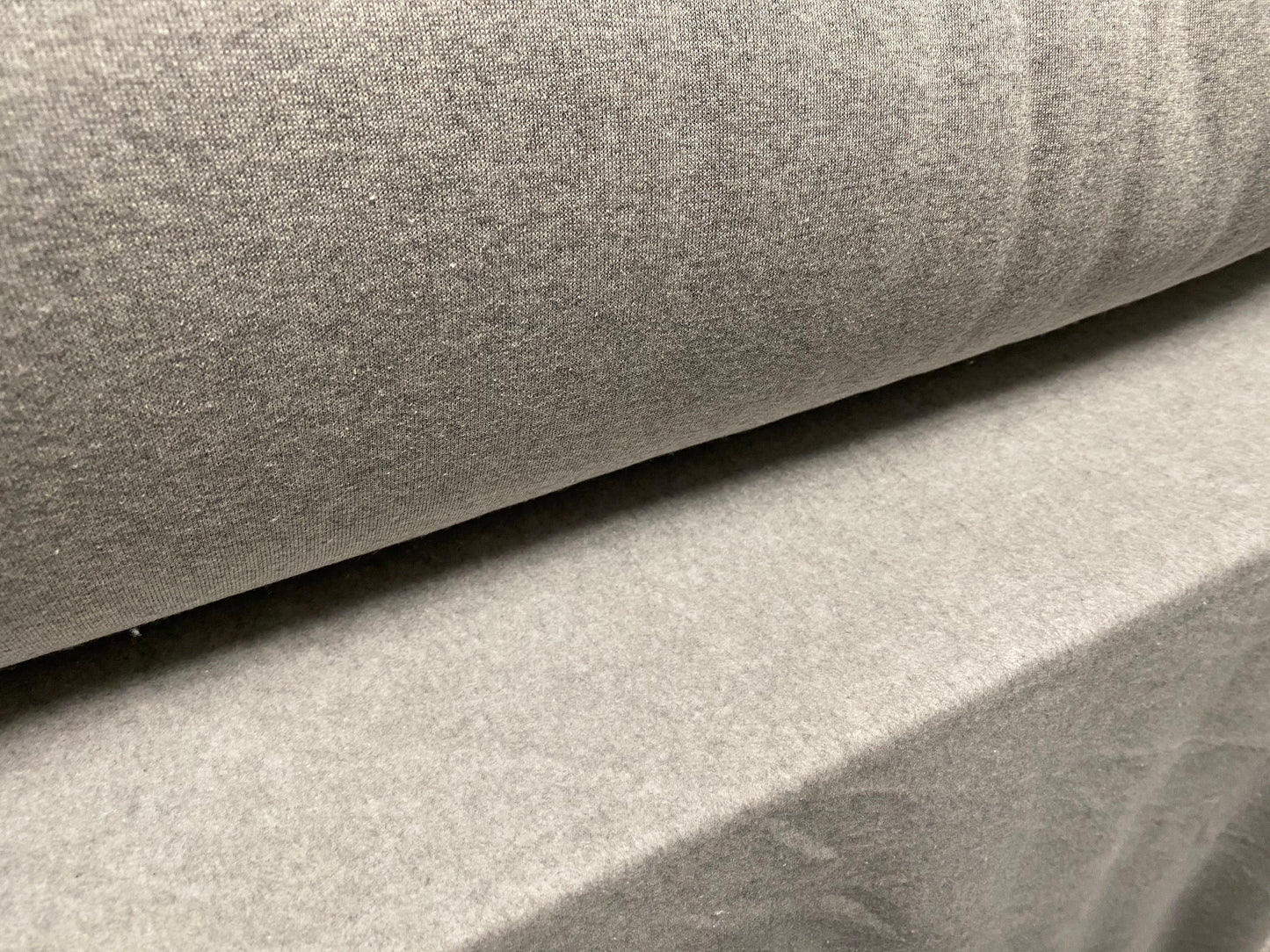 Sweatshirt fleece soft jersey fabric, per metre - Grey marl