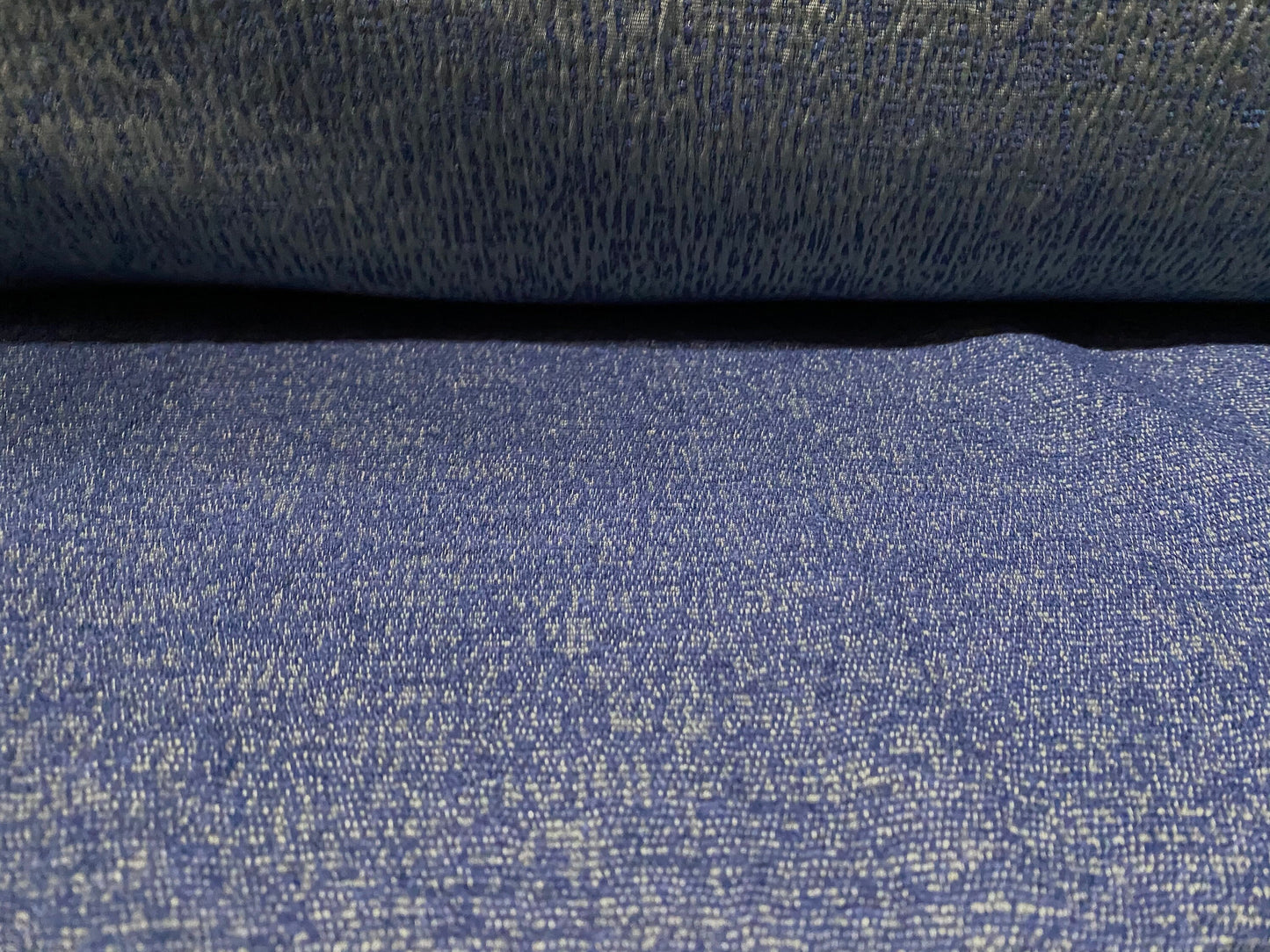 Heavyweight woven textured fabric, per metre - two tone blue
