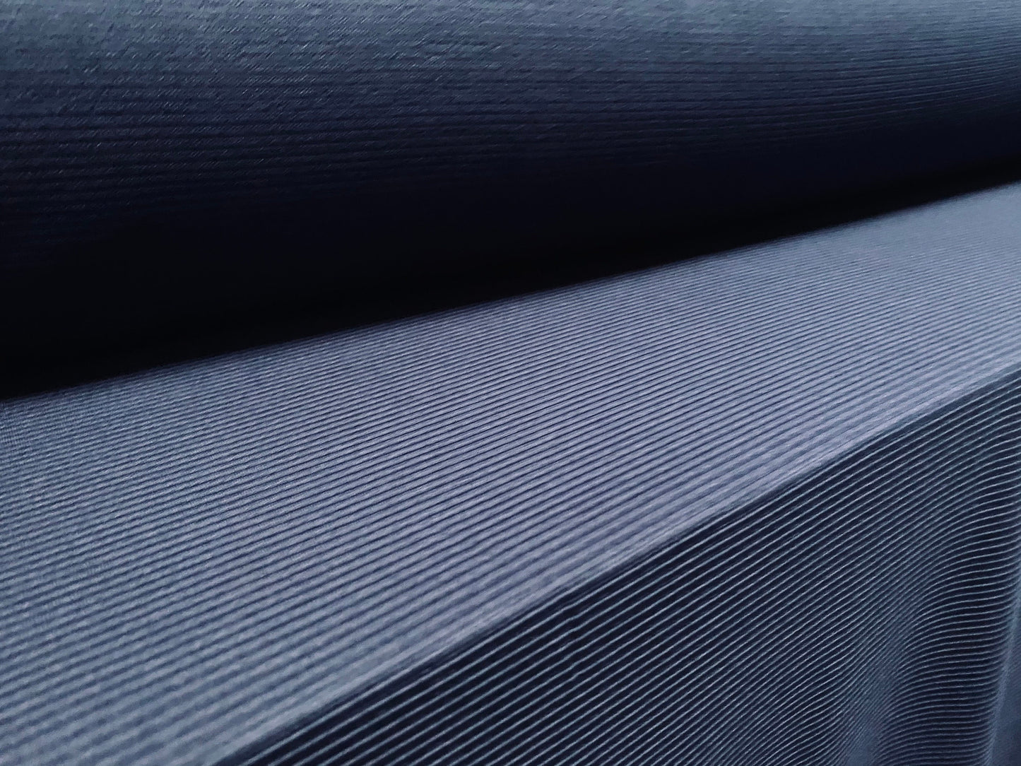 Ottoman rib jersey fabric , per metre - plain - navy blue