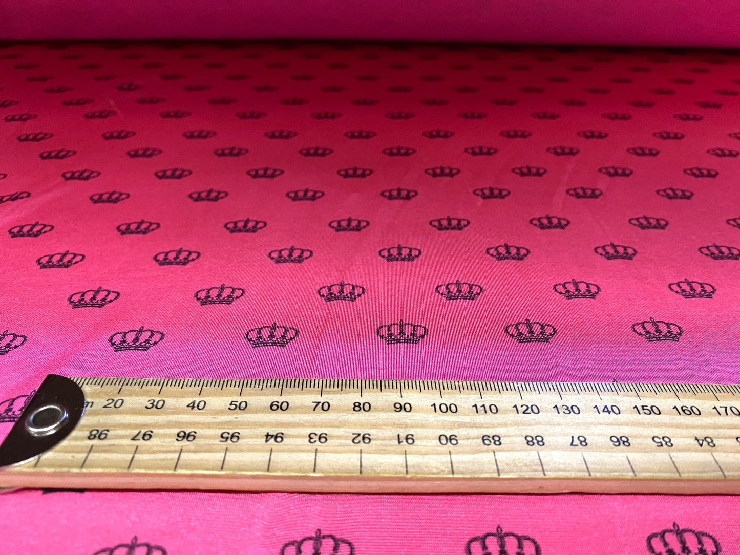 Printed ITY stretch spandex Jersey fabric, per metre - crown print - pink