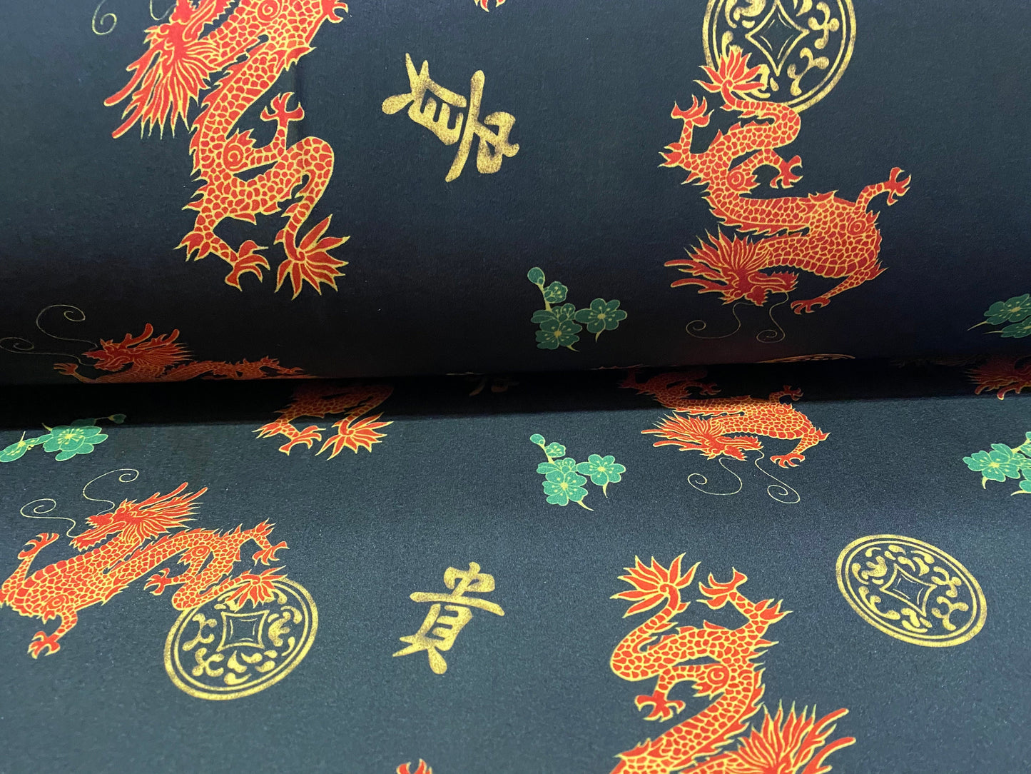 Swimwear stretch spandex jersey fabric, per metre - dragons print