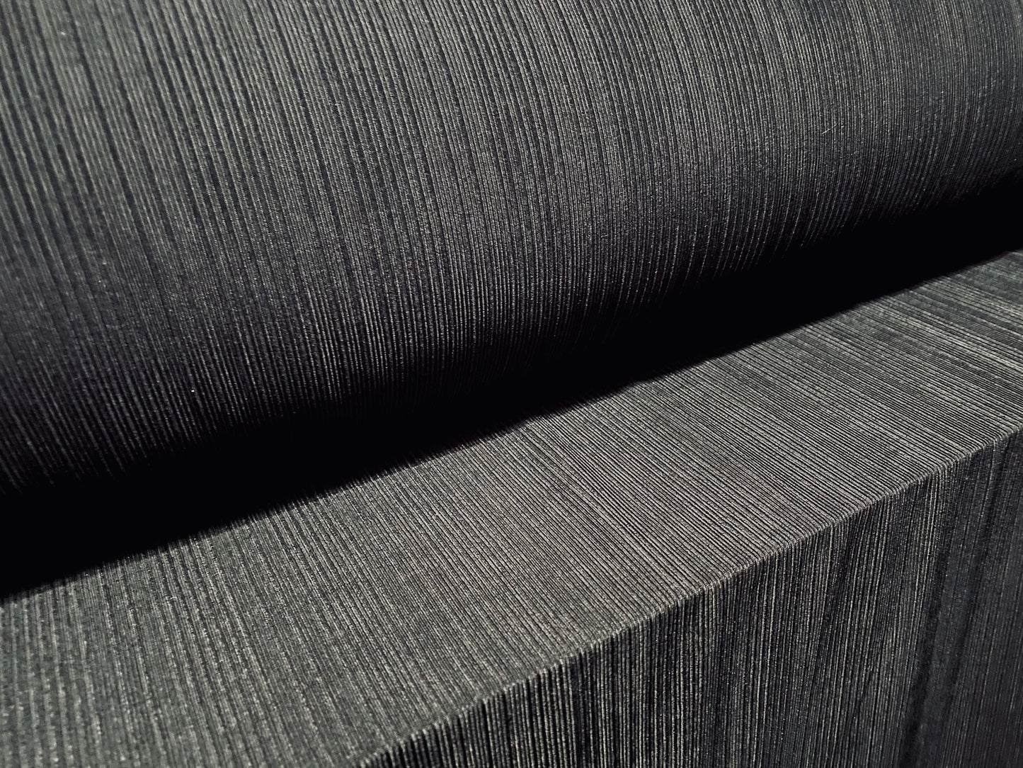 Slinky spandex rib jersey stretch bodycon fabric, per metre - plain - black