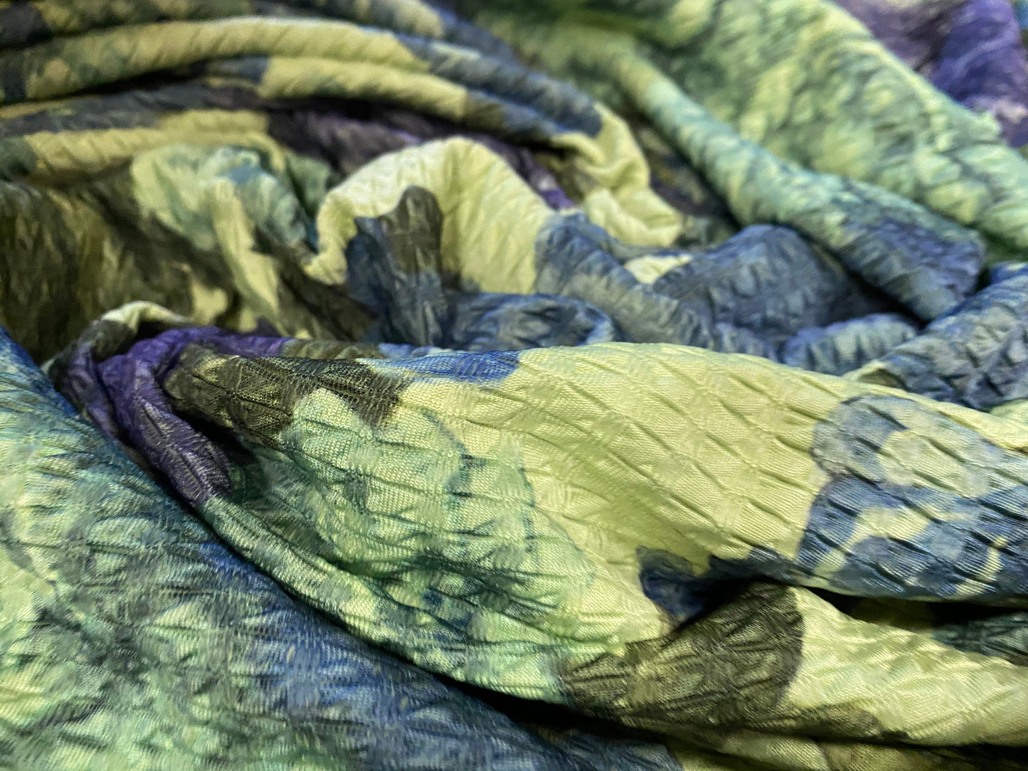Jacquard spandex stretch jersey fabric, per metre - roses & cherubs print