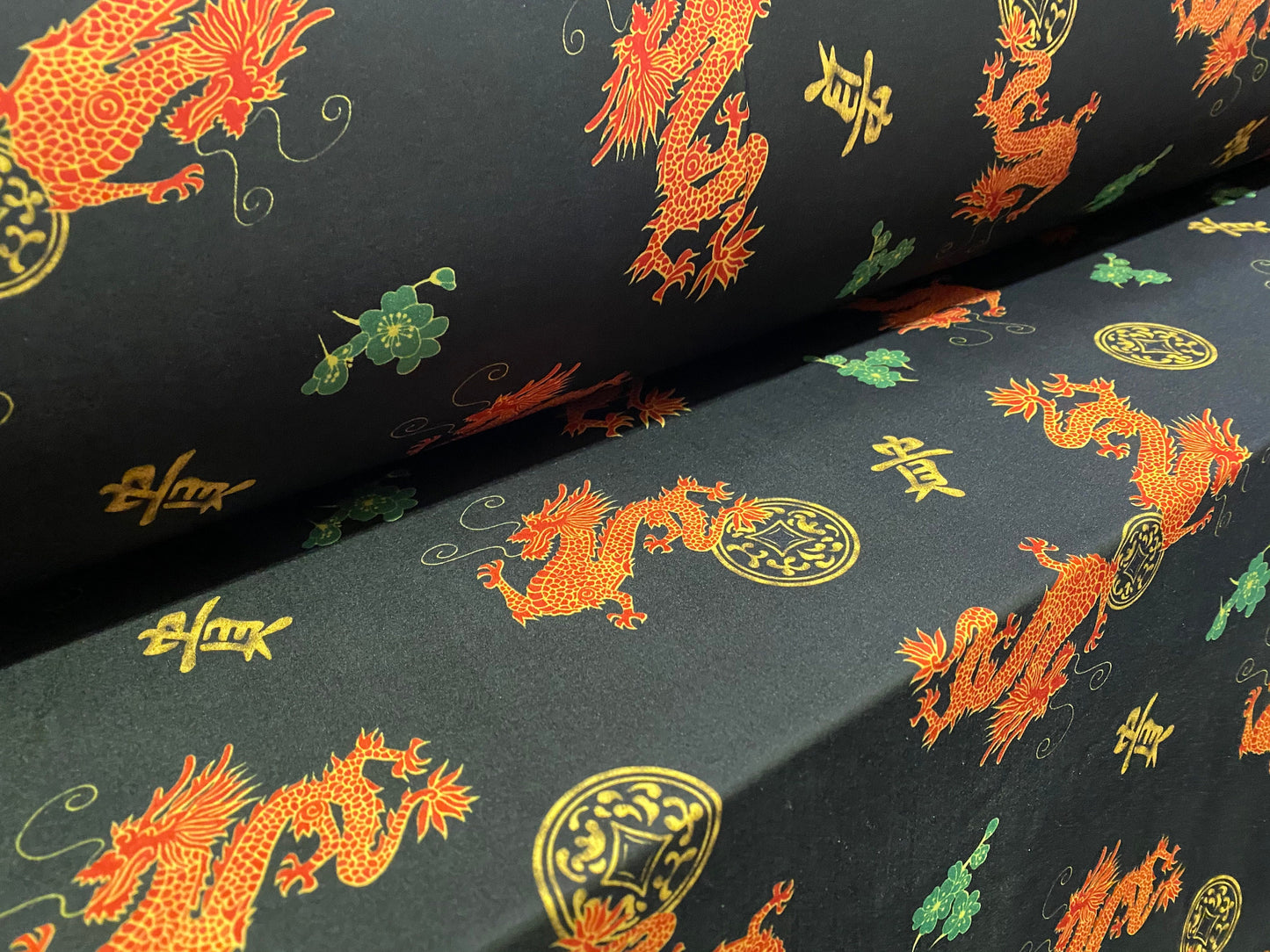Swimwear stretch spandex jersey fabric, per metre - dragons print