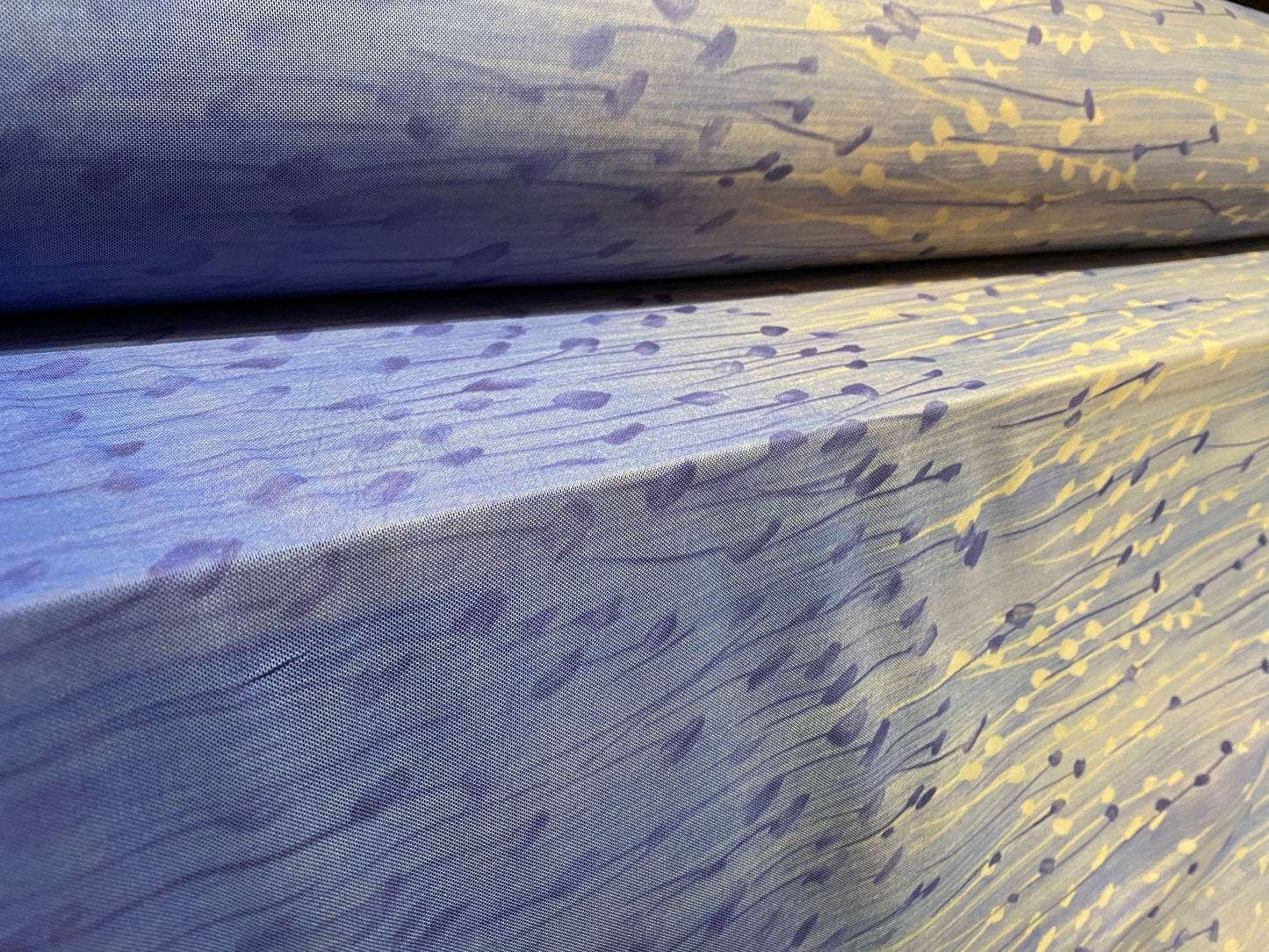 Power mesh net stretch fabric, per metre - graduated border floral print