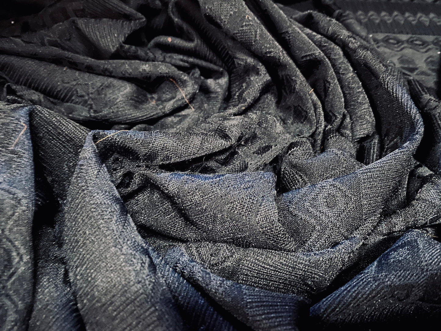 Stretch Spandex Aztec jacquard stretch jersey fabric, per metre - black