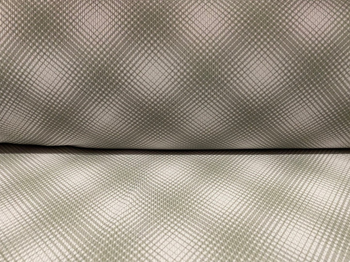 Stretch spandex rib jersey fabric, per metre - Sage psychedelic geometric print