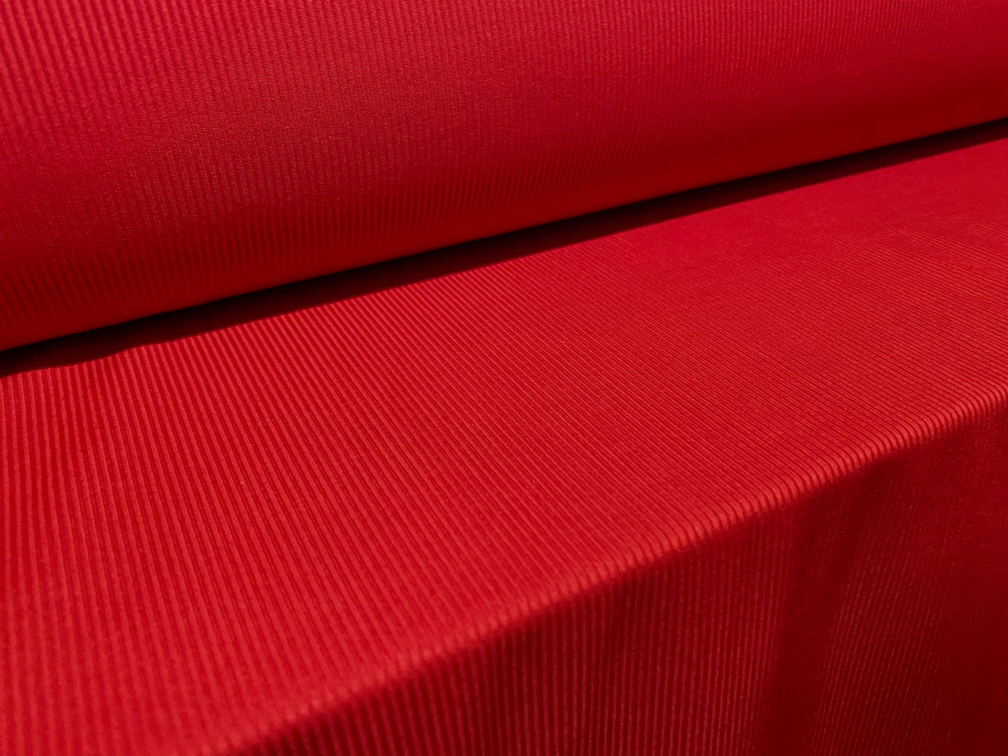 Stretch spandex rib jersey knit dress fabric, per metre - Red