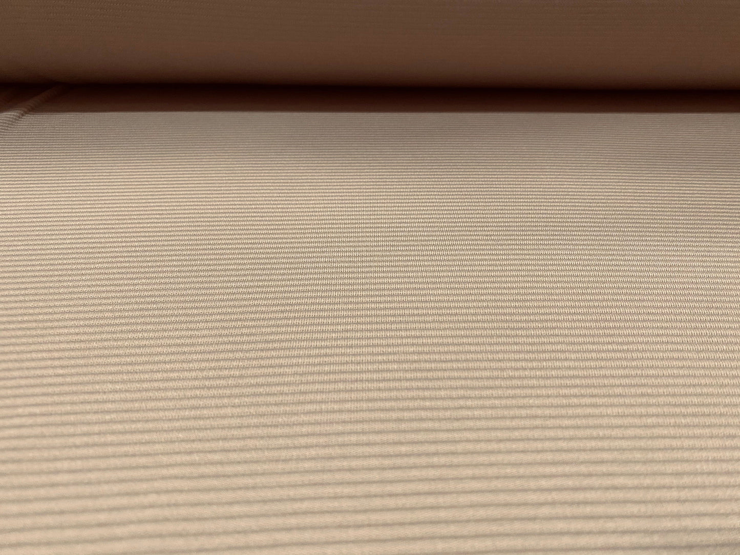 Ottoman Rib Stretch Double jersey fabric , per metre - plain - Stone