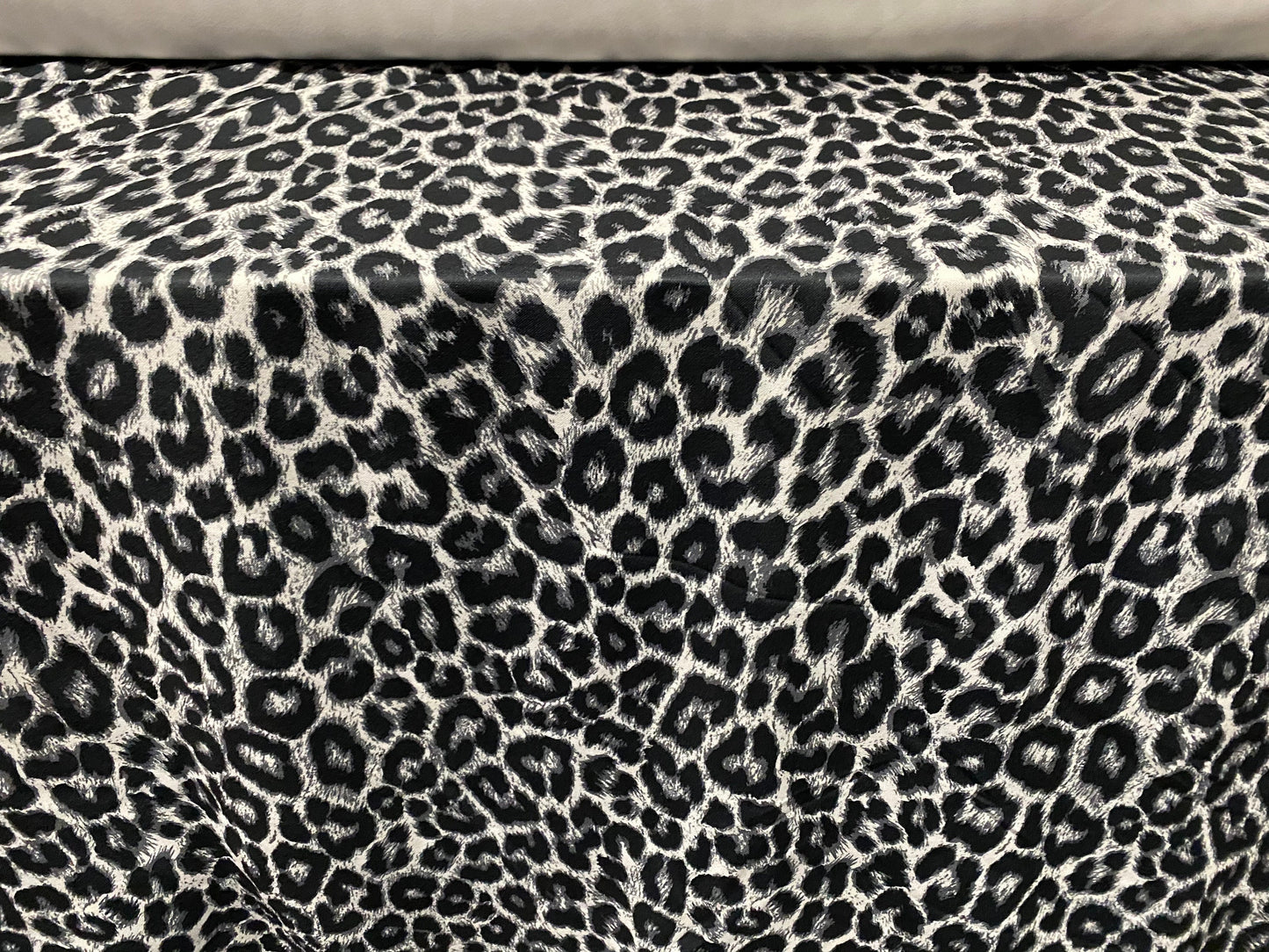 Scuba Stretch neoprene double jersey fabric, per metre - Leopard print - grey