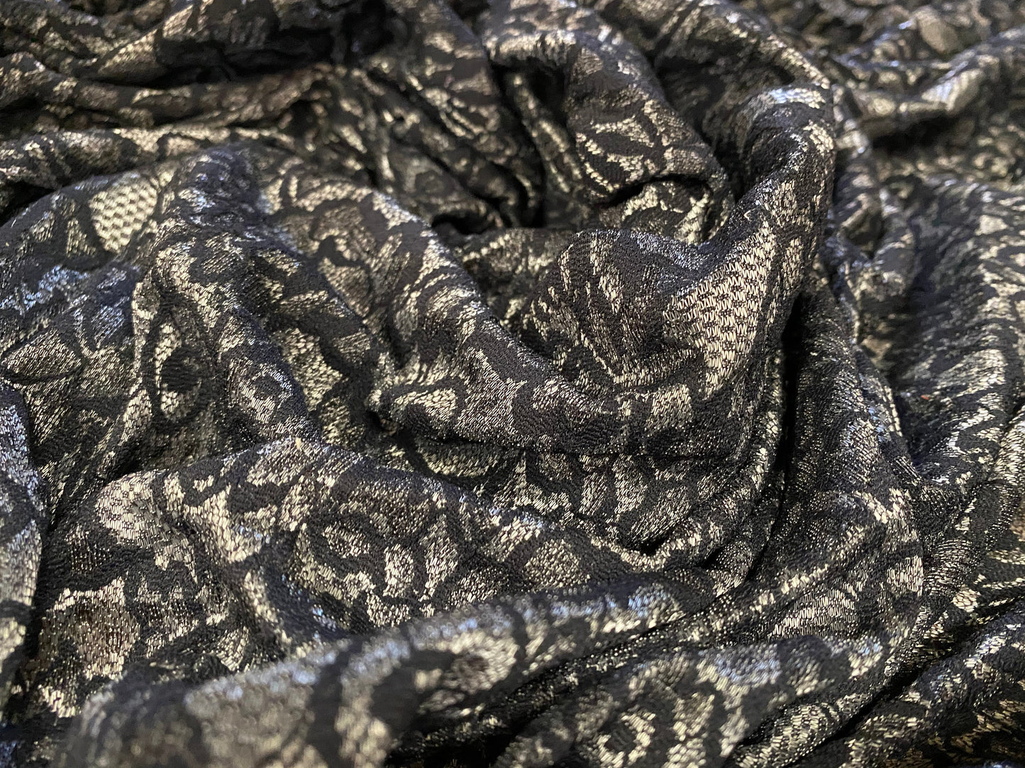 Floral design Dress Lace fabric, per metre - sateen finish - gunmetal grey