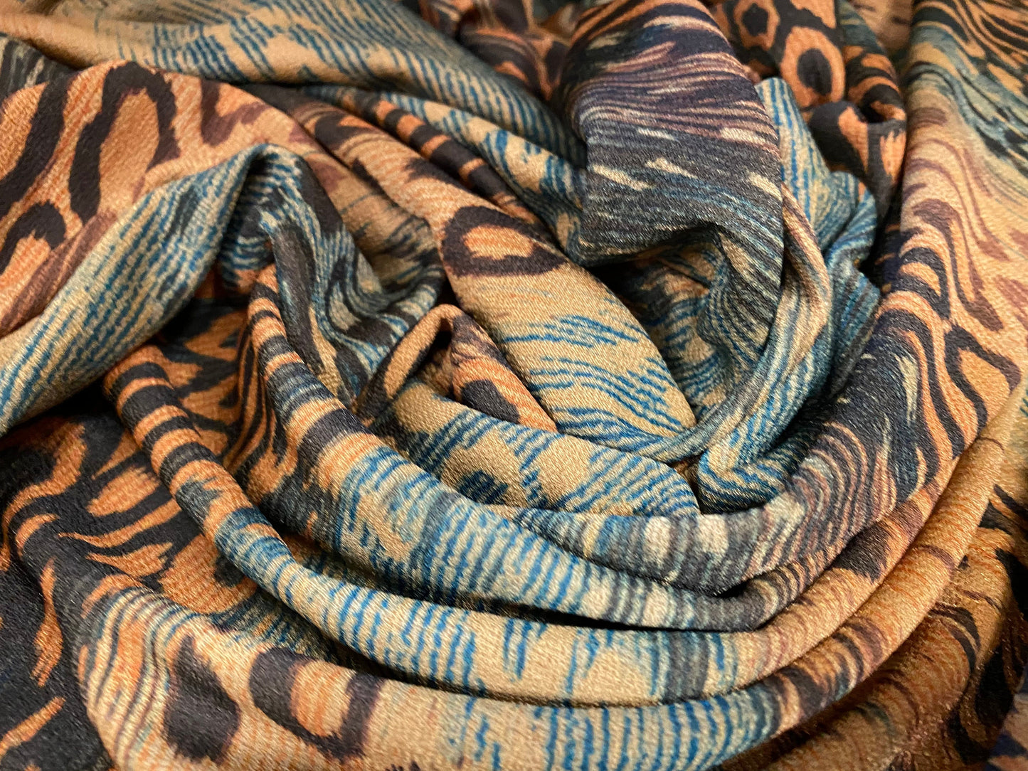 Valentino crepe spandex jersey fabric - similar to scuba - per metre - distressed cheetah print