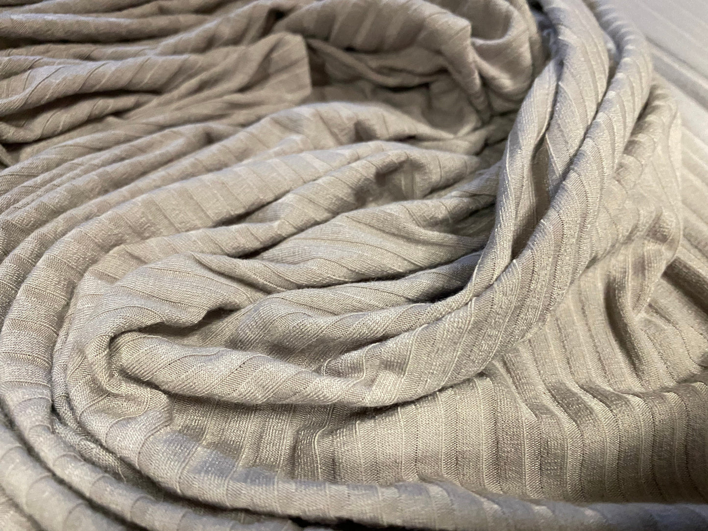 Spandex rib jersey fabric, per metre - cement