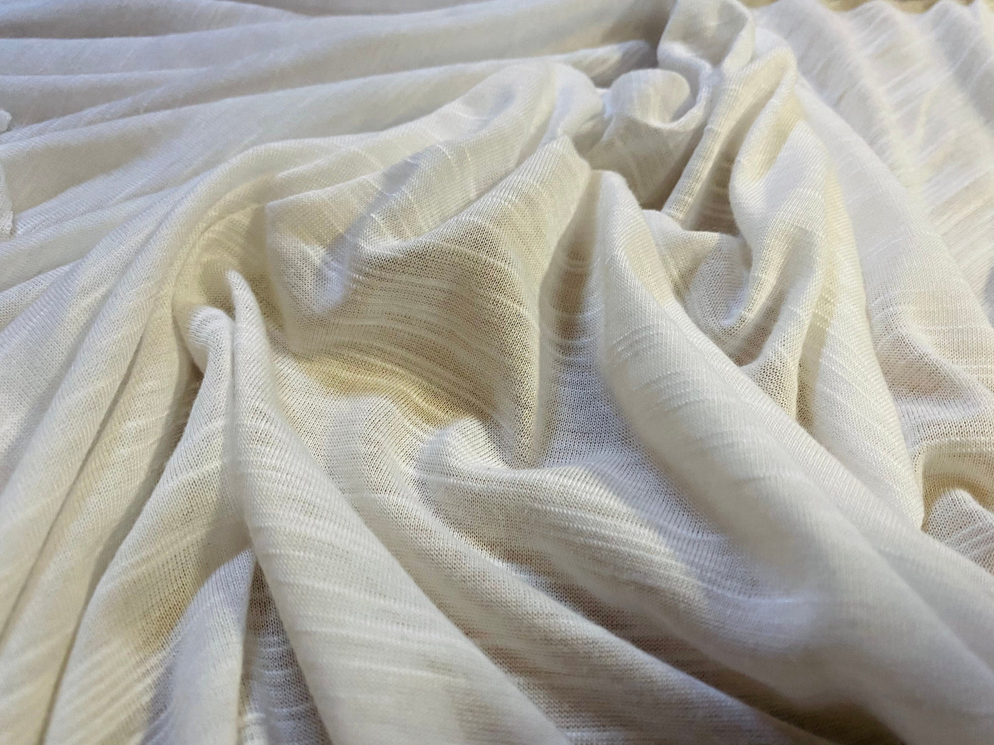 Soft handle single jersey fabric, per metre - slub - white