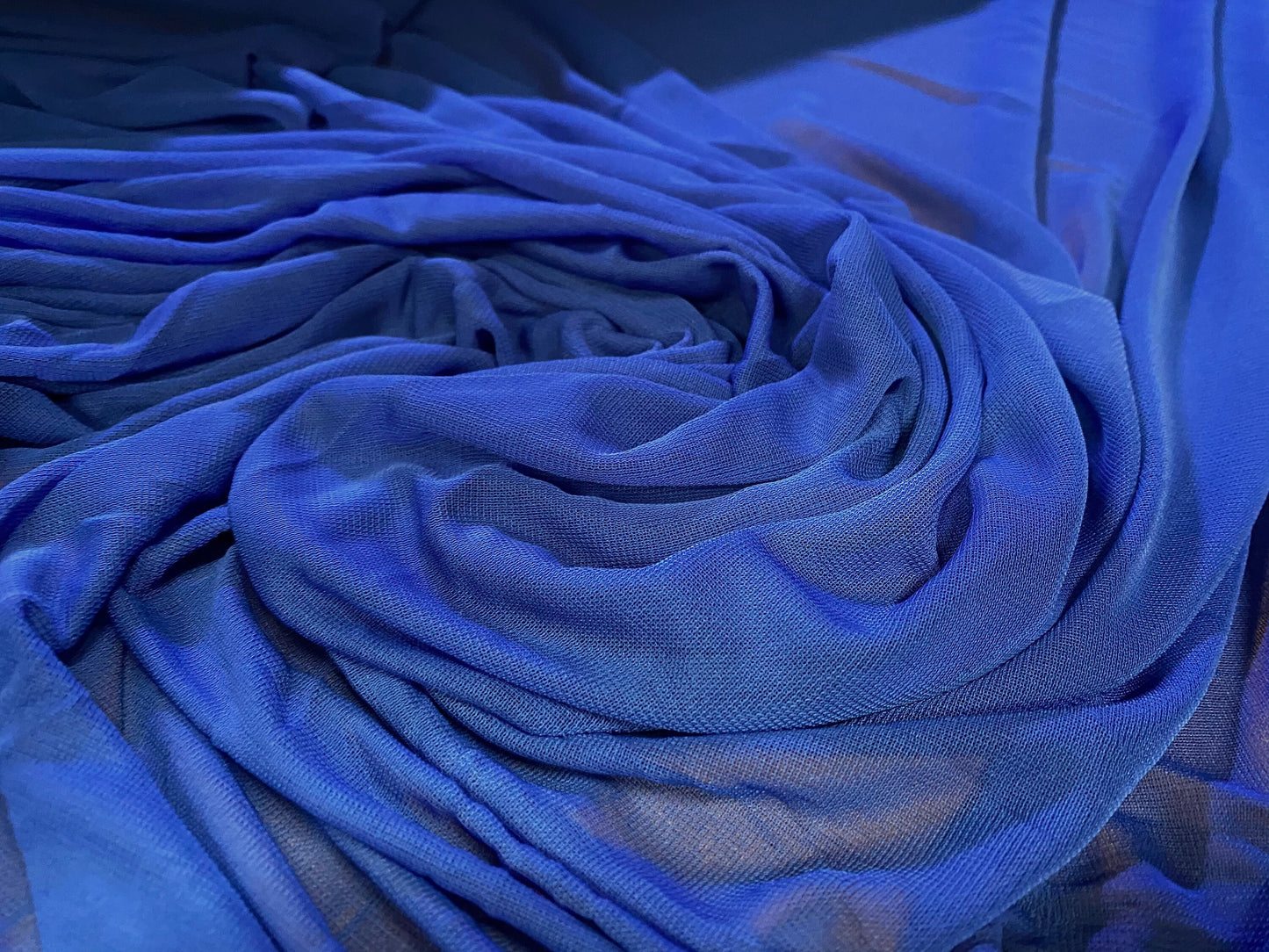 Chiffon jersey fabric, per metre - royal blue