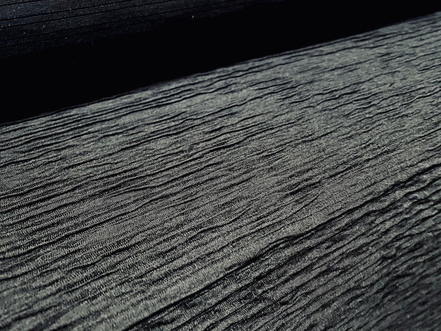 Blister jacquard Stretch satin double jersey fabric, per metre - black