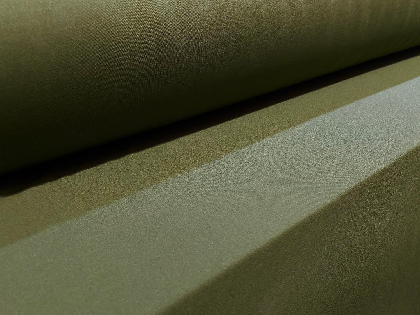 Scuba crepe stretch spandex double jersey fabric, per metre - plain - khaki