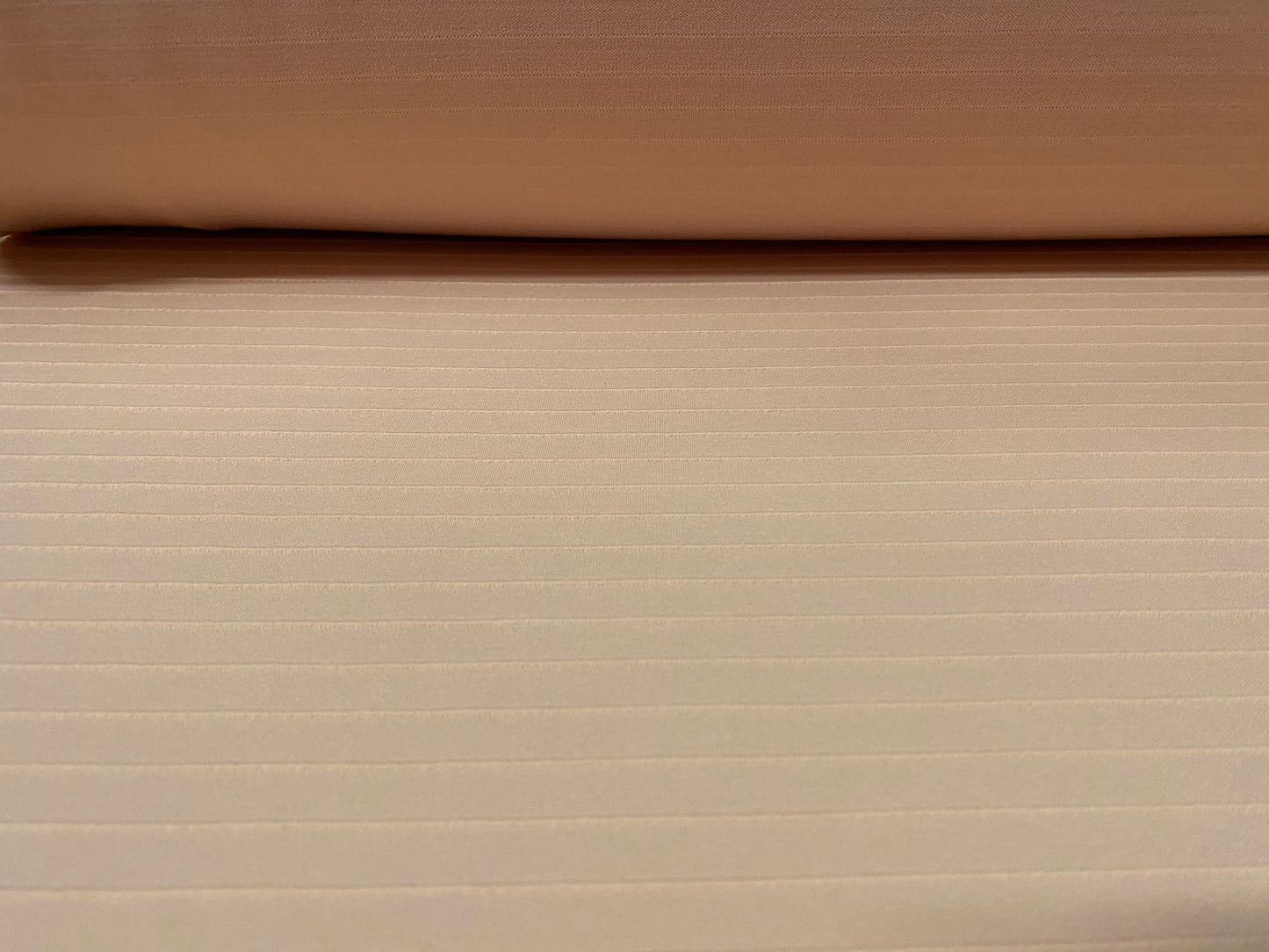 Double jersey Stretch spandex pinstripe rib fabric, per metre - Nude