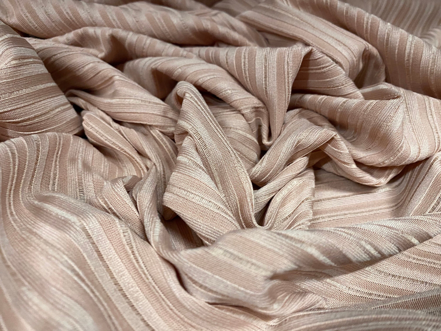 Variated ribbed jersey fabric, per metre - Nude