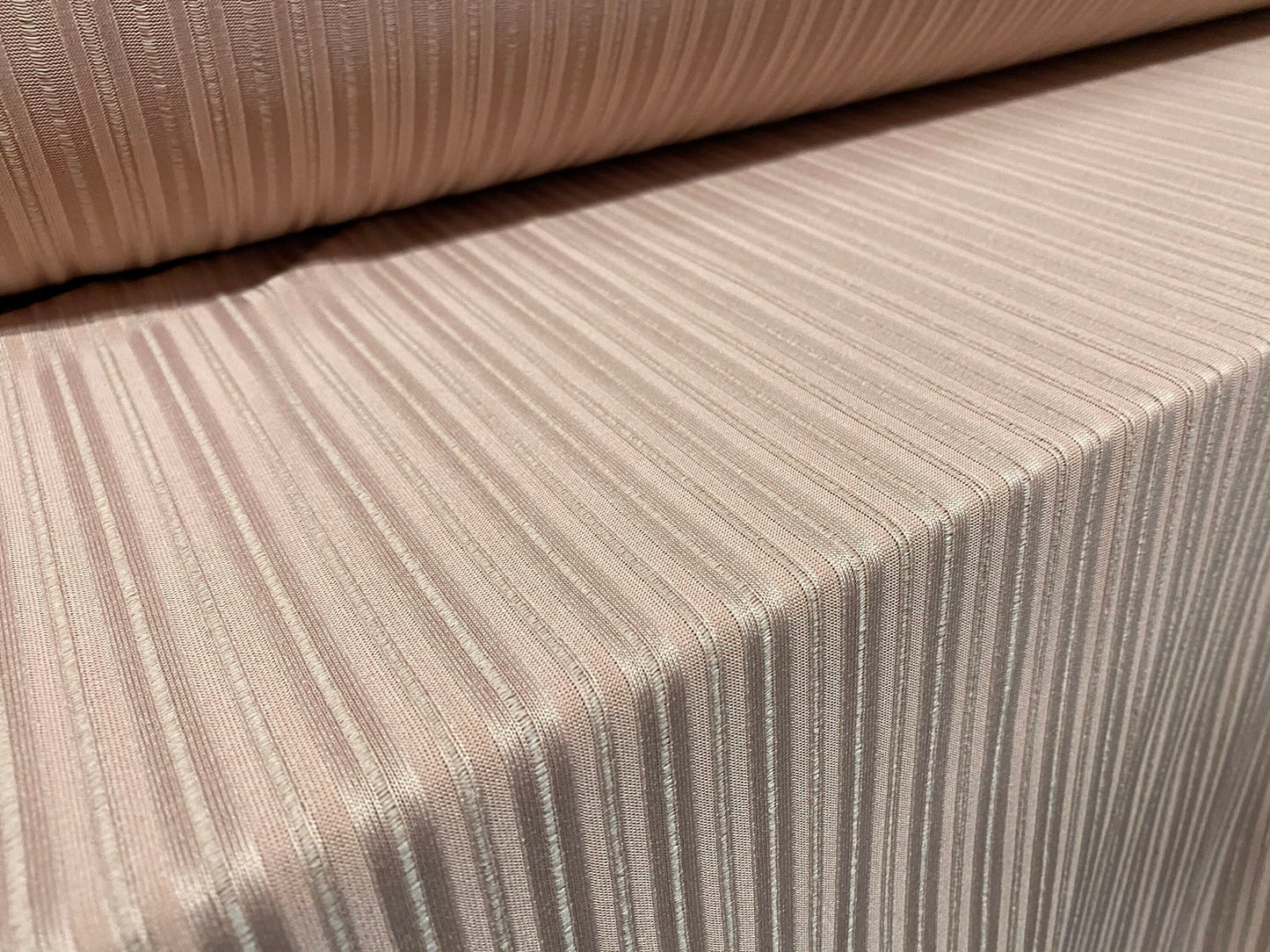 Variated ribbed jersey fabric, per metre - Nude