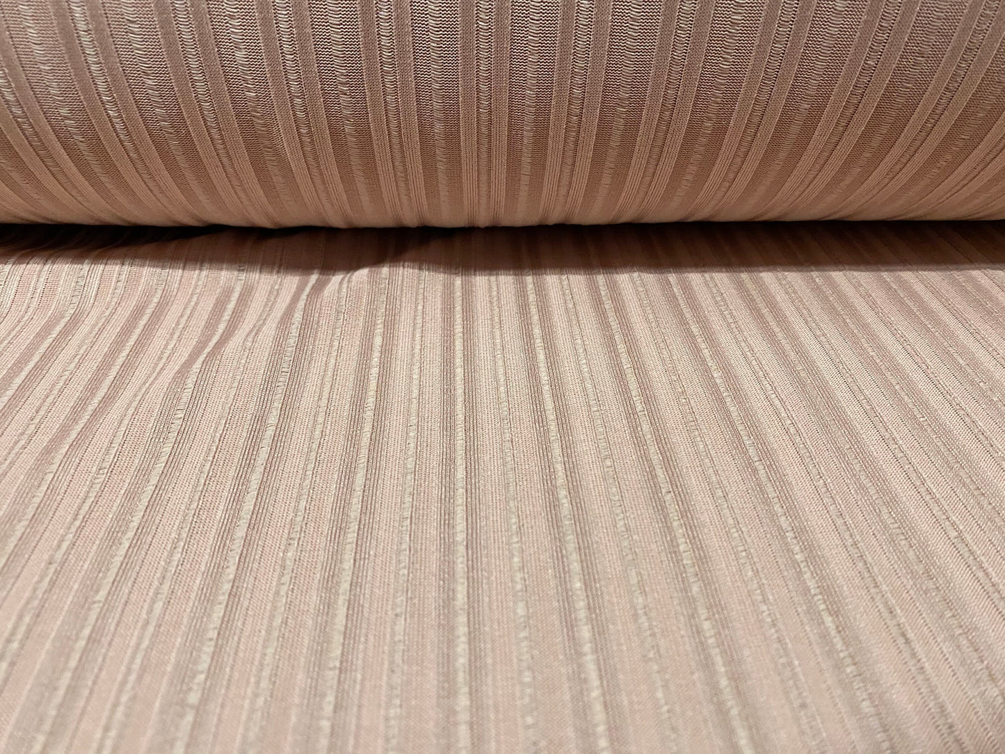 Variated ribbed jersey fabric, per metre - Nude