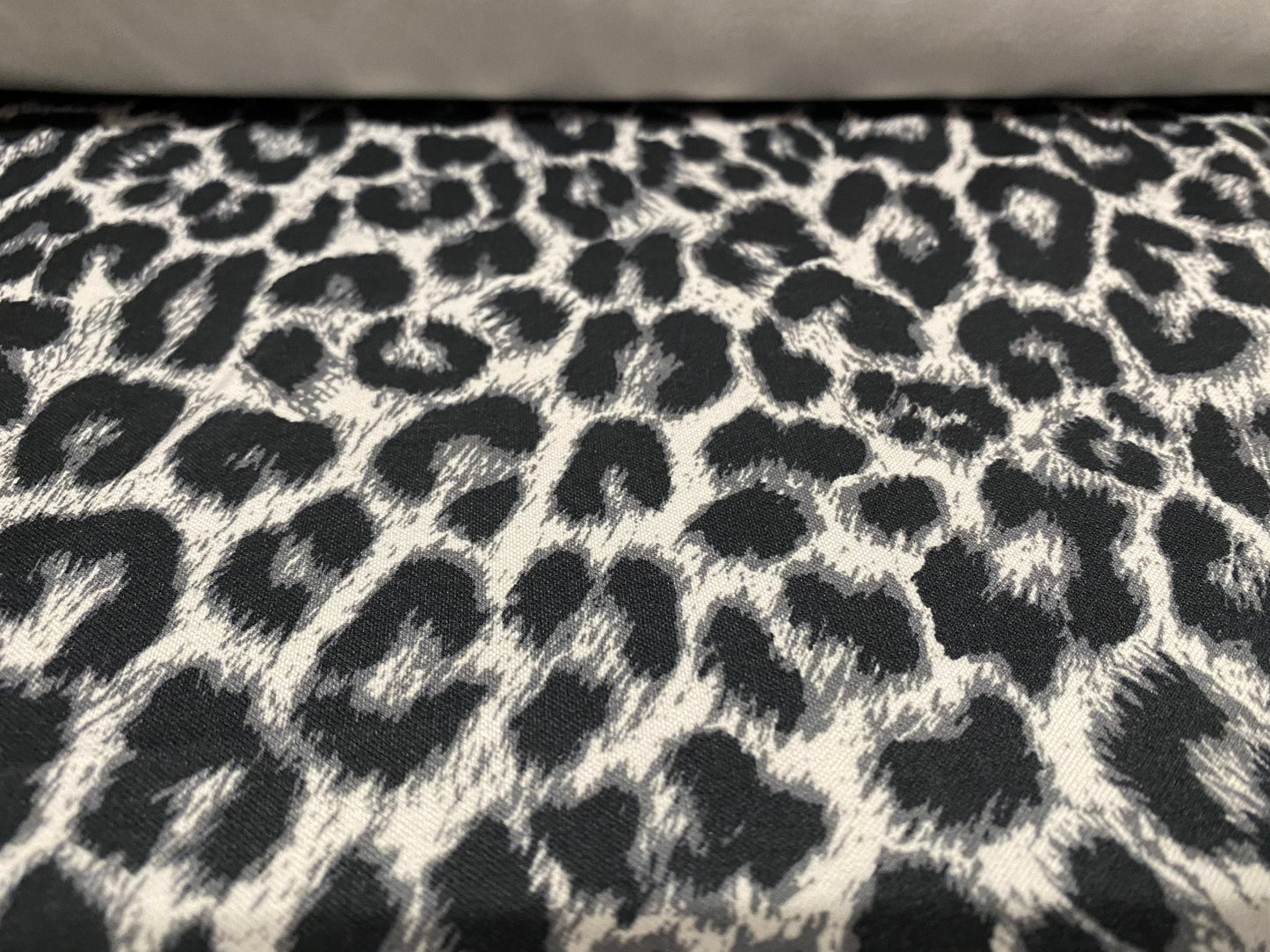 Scuba Stretch neoprene double jersey fabric, per metre - Leopard print - grey