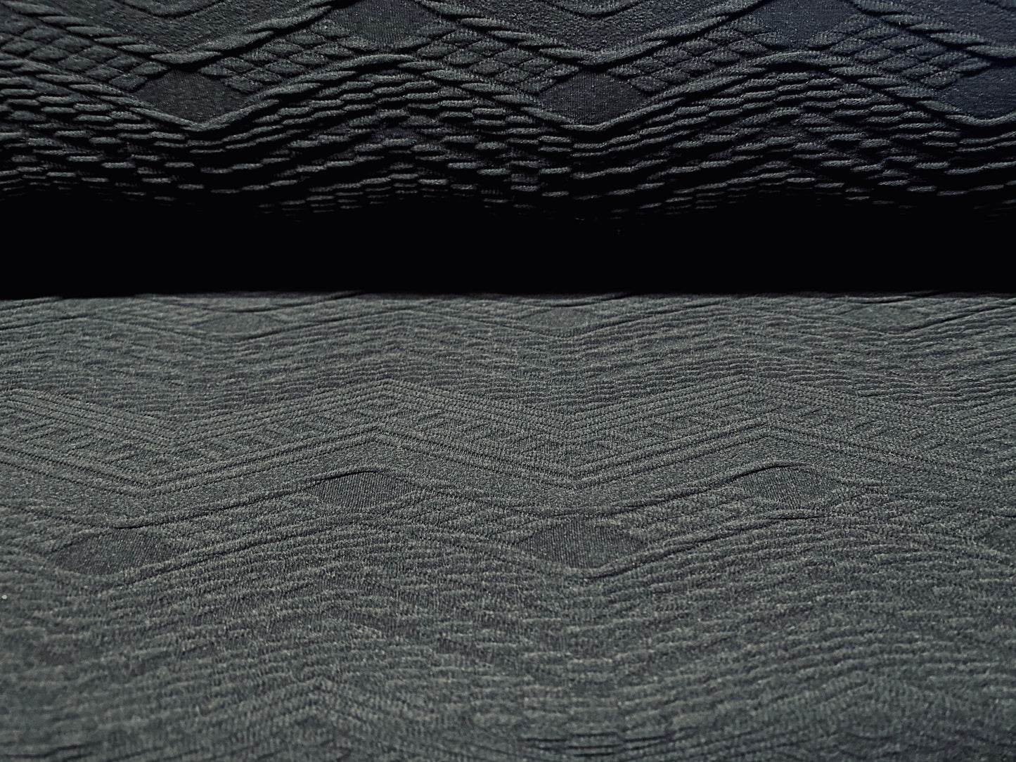 Zigzag jacquard Stretch spandex jersey fabric, per metre - black