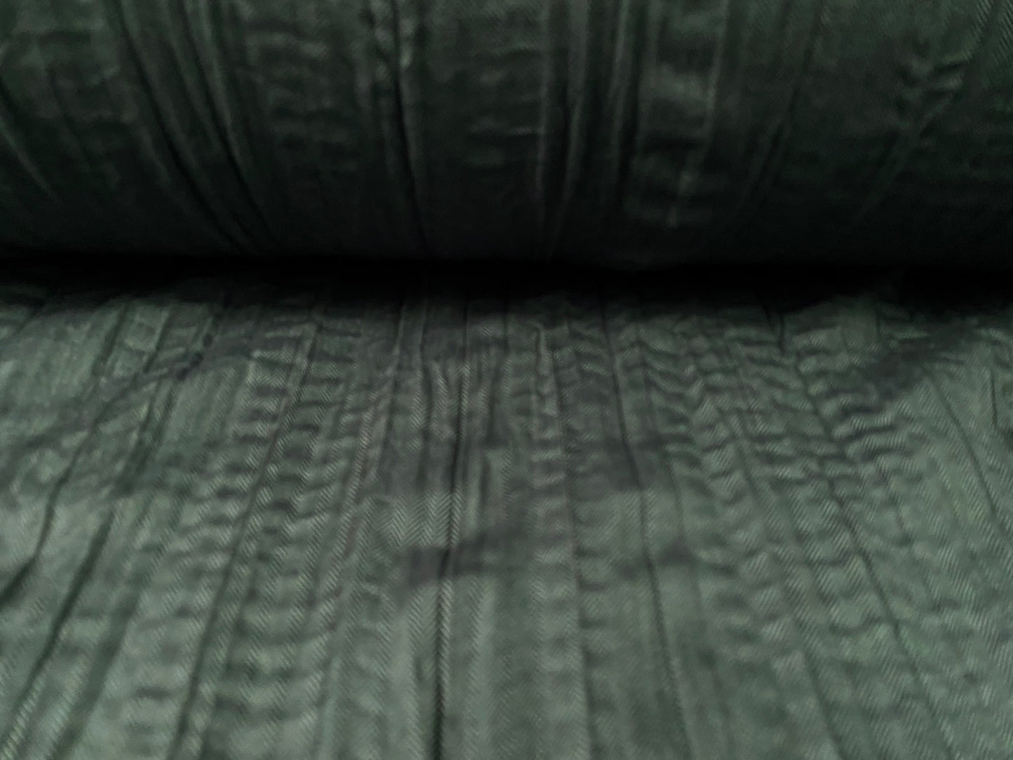 Crinkle herringbone woven trouser fabric, per metre - dark forest green
