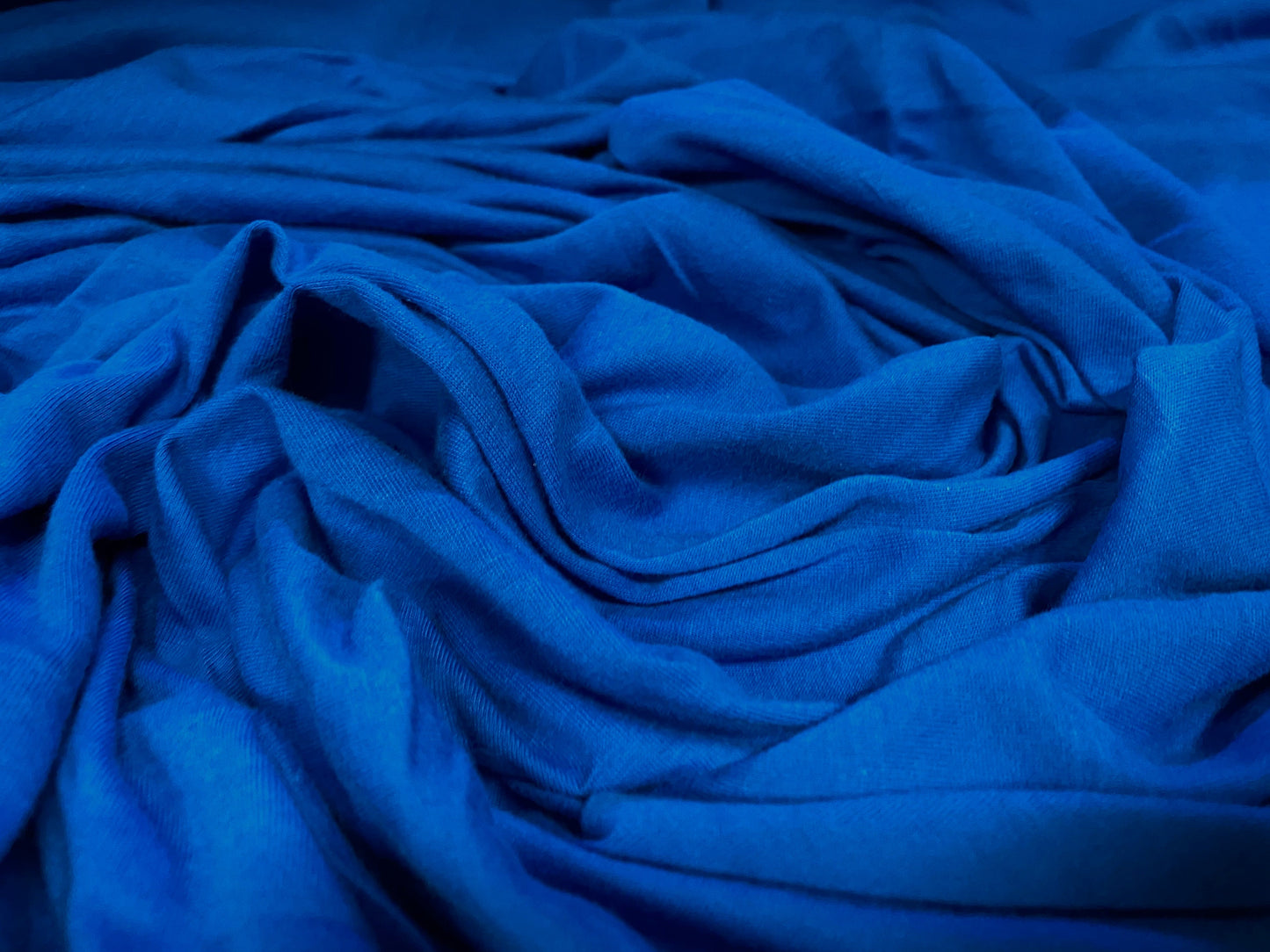 Cotton single jersey t shirt fabric, per metre - lapis blue