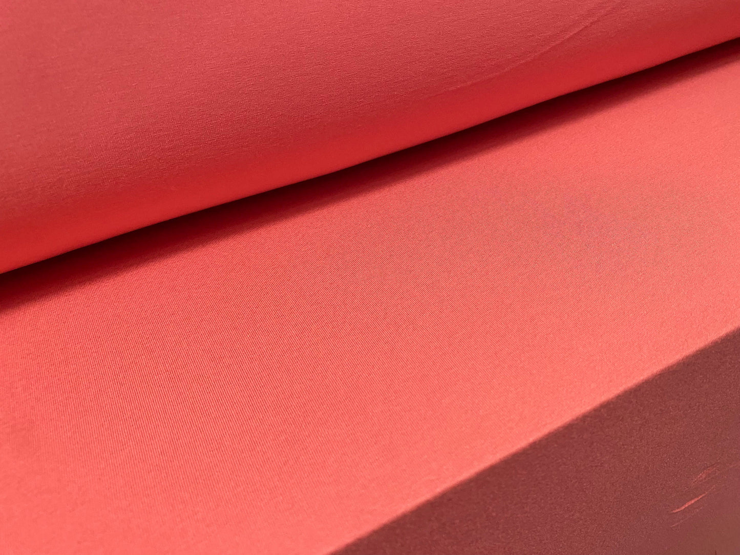Viscose Elastane spandex stretch single jersey fabric, per metre - plain - coral