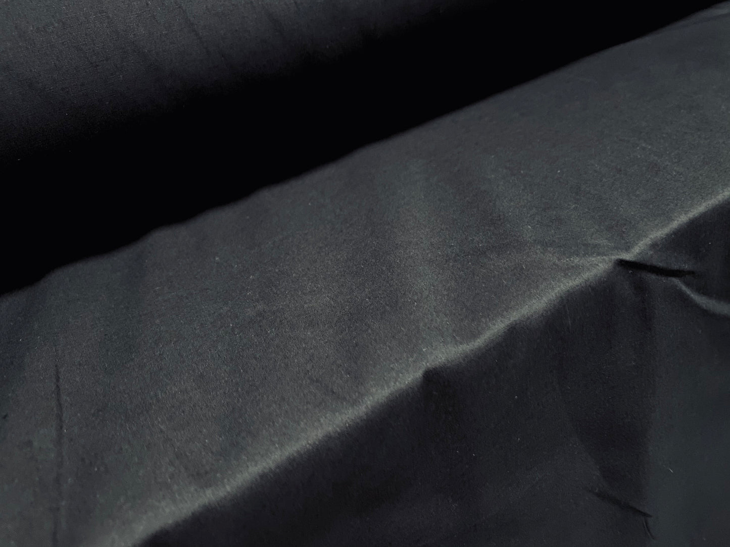Stretch cotton spandex woven dress fabric, per metre - plain - black