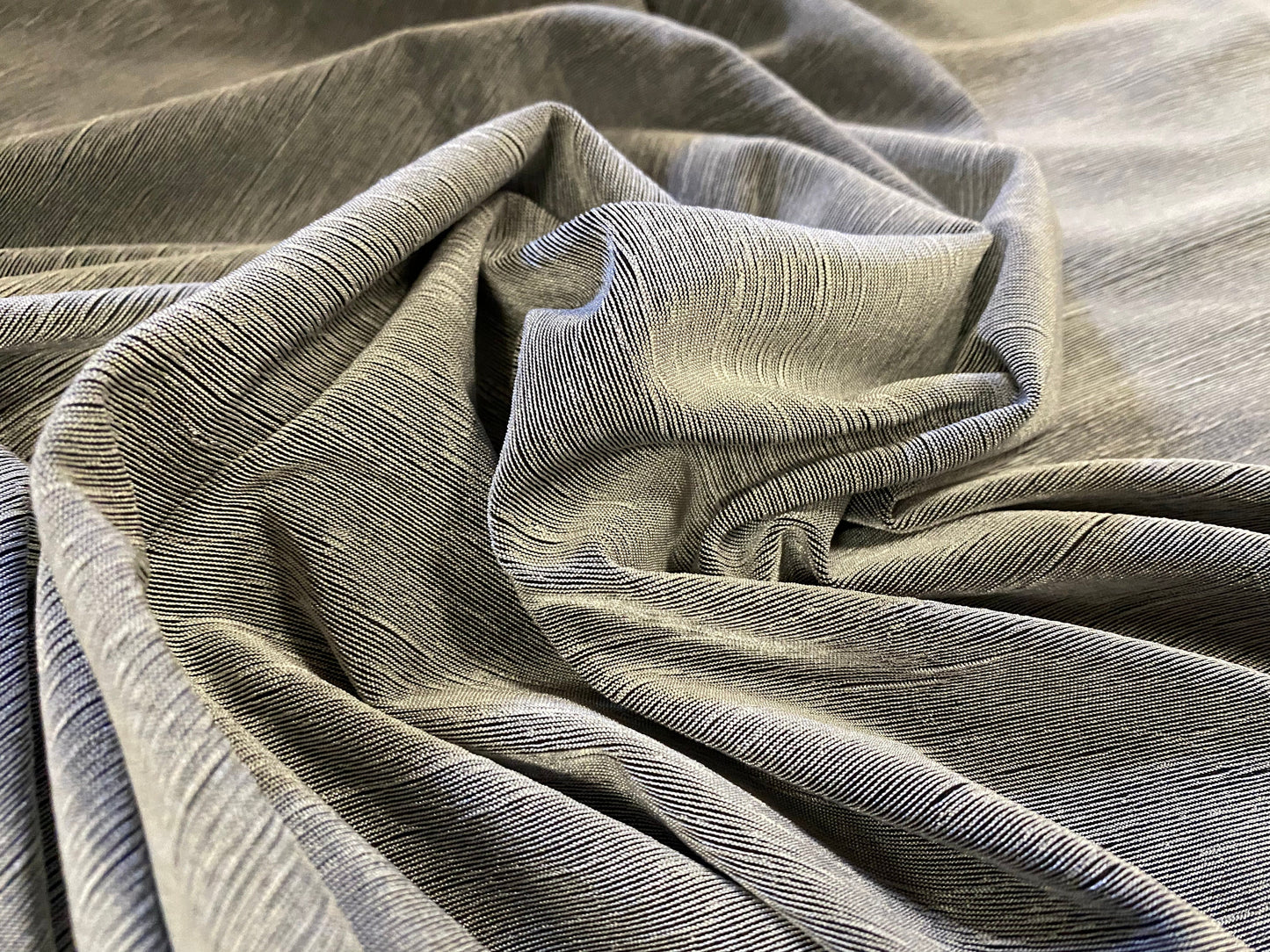 4 way stretch slub slinky jersey fabric, per metre - silver