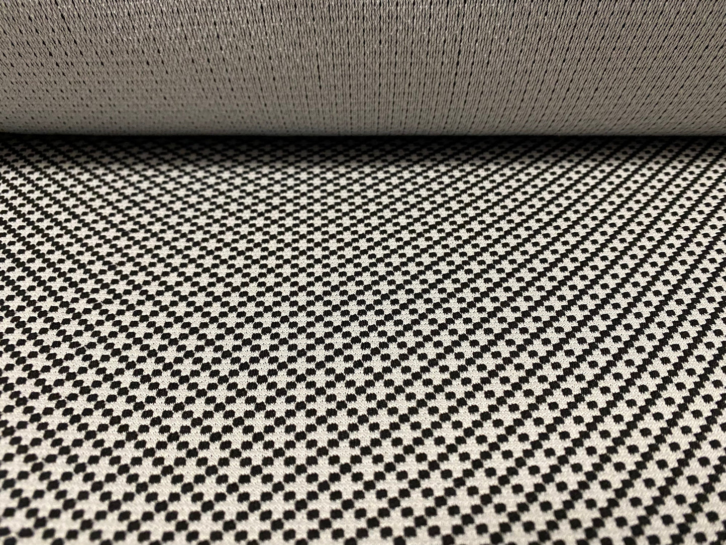 Double jersey stretch fabric with diamond jacquard, per metre - grey