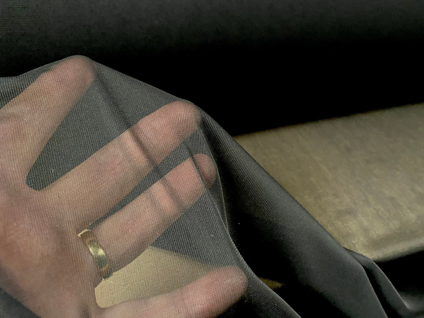 Chiffon jersey fabric, per metre - plain - Black