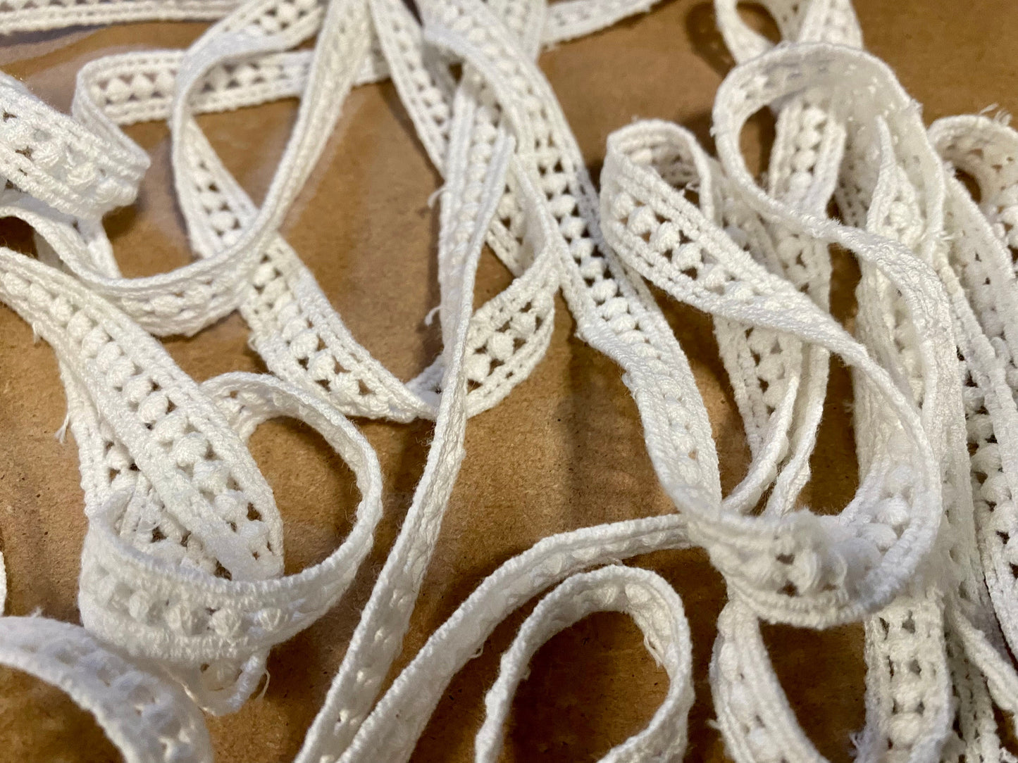 Cotton embroidery edging trim ribbon fabric - Ivory