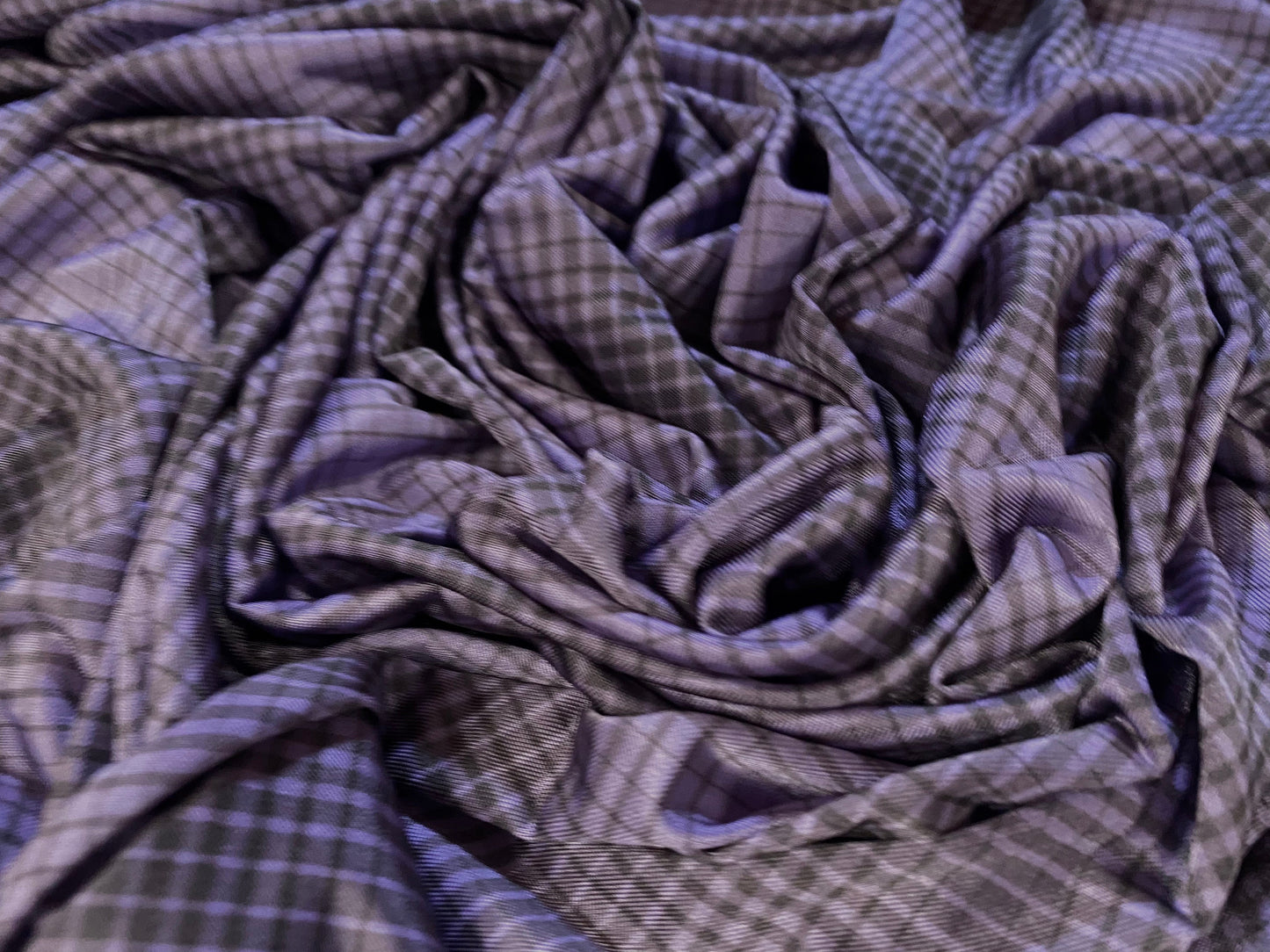 Disco shimmer stretch jersey fabric, per metre - geometric psychedelic print - lilac grey