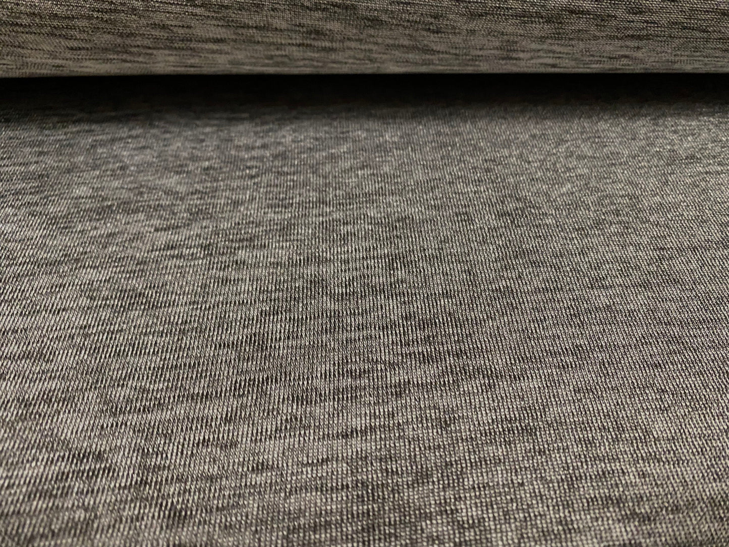 Stretch spandex melange single jersey fabric, per metre - grey marl with metallic shimmer