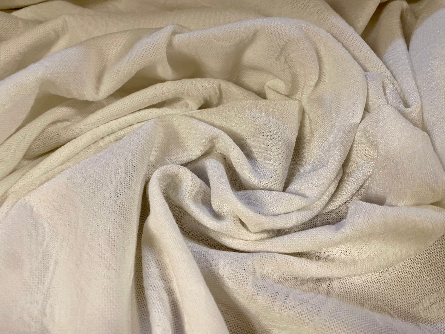 Stretch spandex leaf jacquard jersey fabric, per metre - Ivory