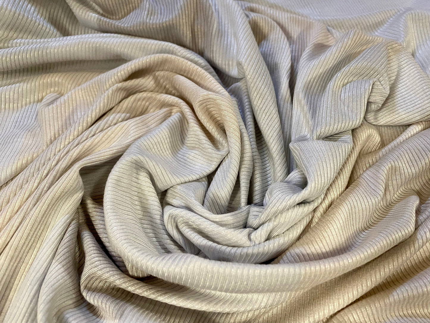 Spandex rib jersey fabric, per metre - pastel geometric shapes print - white grey stone