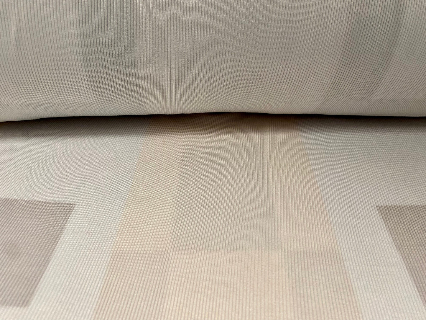 Spandex rib jersey fabric, per metre - pastel geometric shapes print - white grey stone