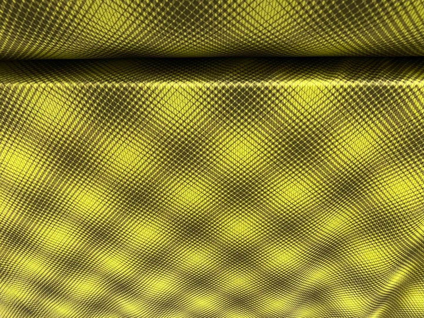 Spandex rib jersey fabric, per metre - geometric print - lime & grey