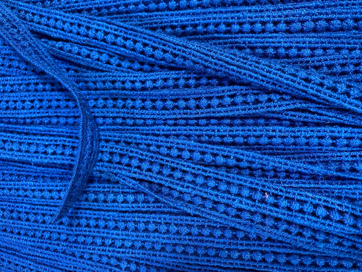 Cotton embroidery edging trim ribbon fabric - royal blue