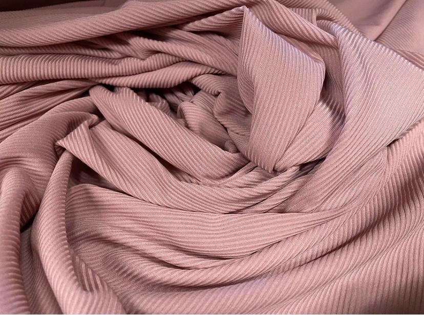Fine rib spandex jersey body-con fabric, per metre - Rose pink