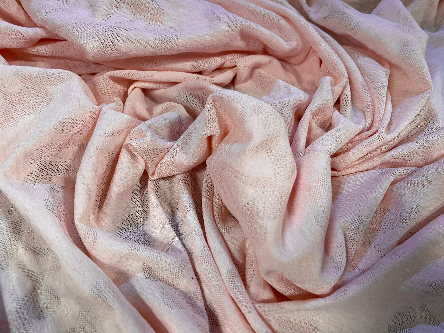 Stretch spandex Daisy jacquard lightweight jersey fabric, per metre - blush