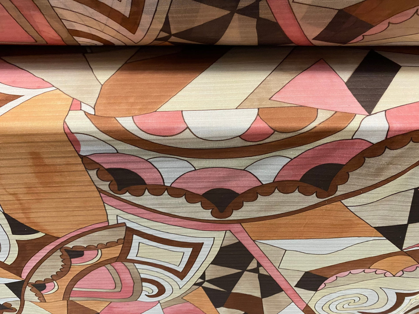 Ribbed Chiffon jersey dress blouse fabric, per metre - distressed swirl print