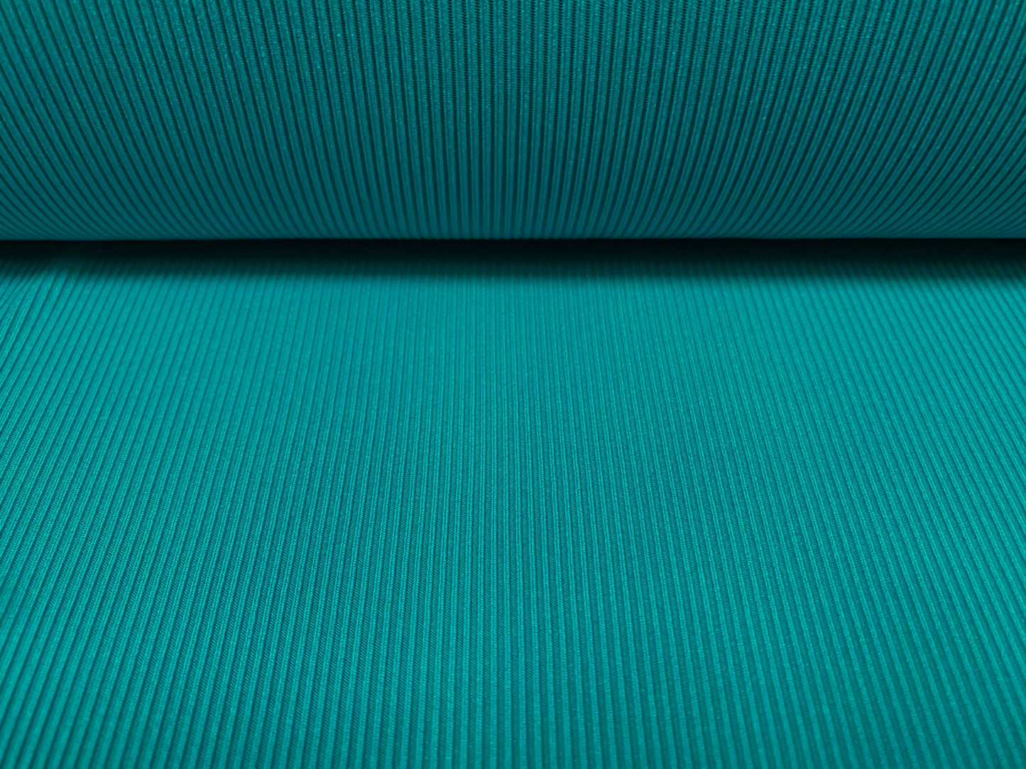 2x1 Stretch spandex ribbed jersey fabric, per metre - plain - turquoise