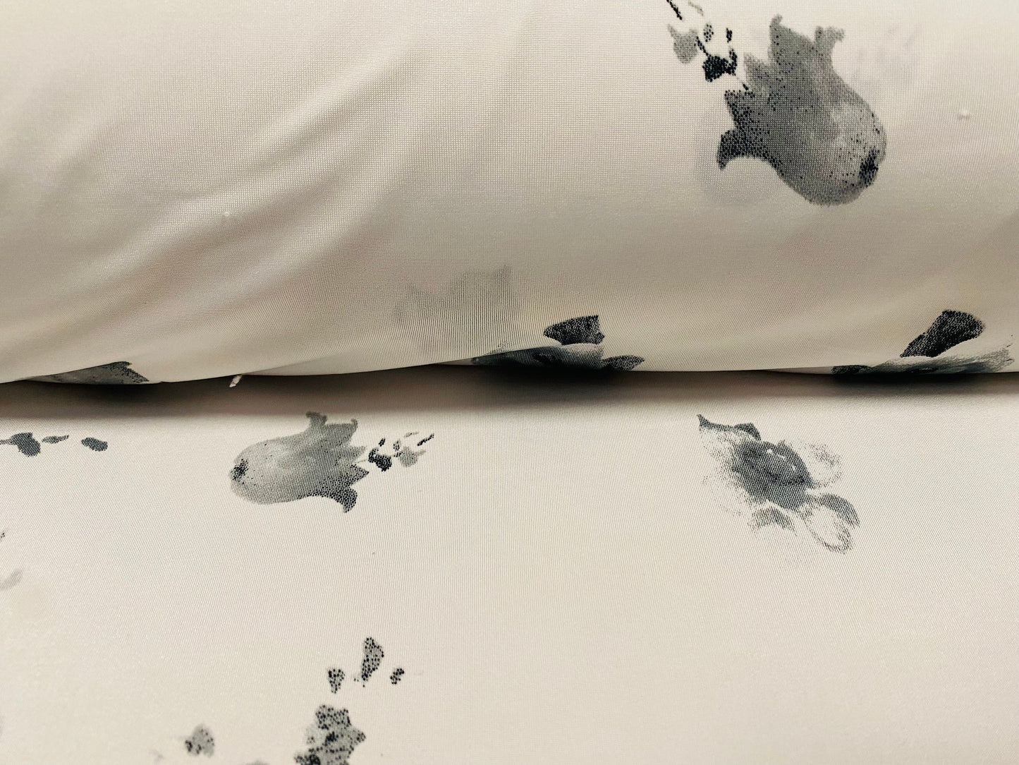 Printed ITY stretch Jersey fabric, per metre - Monochrome double border flower print