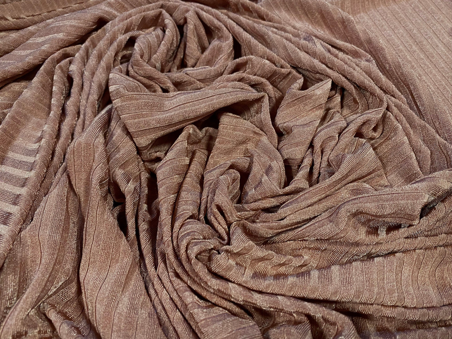 Slinky ribbed jersey Stretch spandex fabric, per metre - dark nude