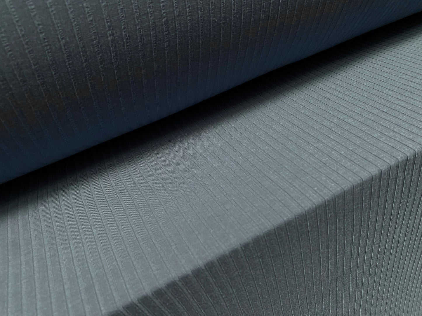 Spandex rib stretch jersey fabric, per metre - plain - bluebell blue