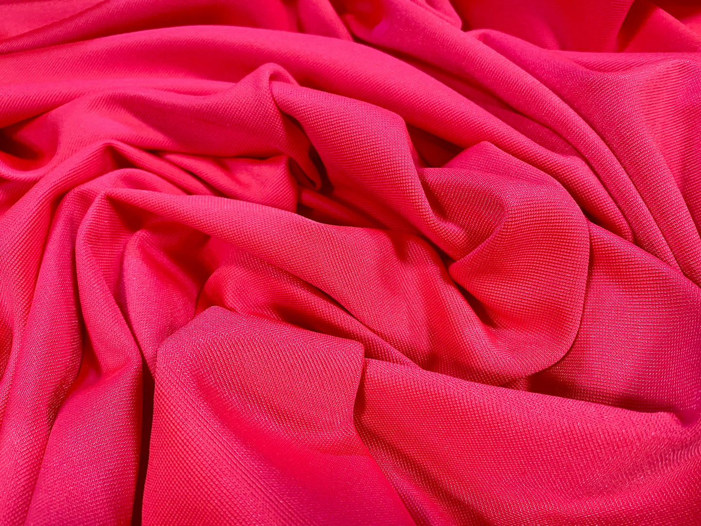 Double jersey stretch spandex fabric, per metre - plain - fluorescent pink